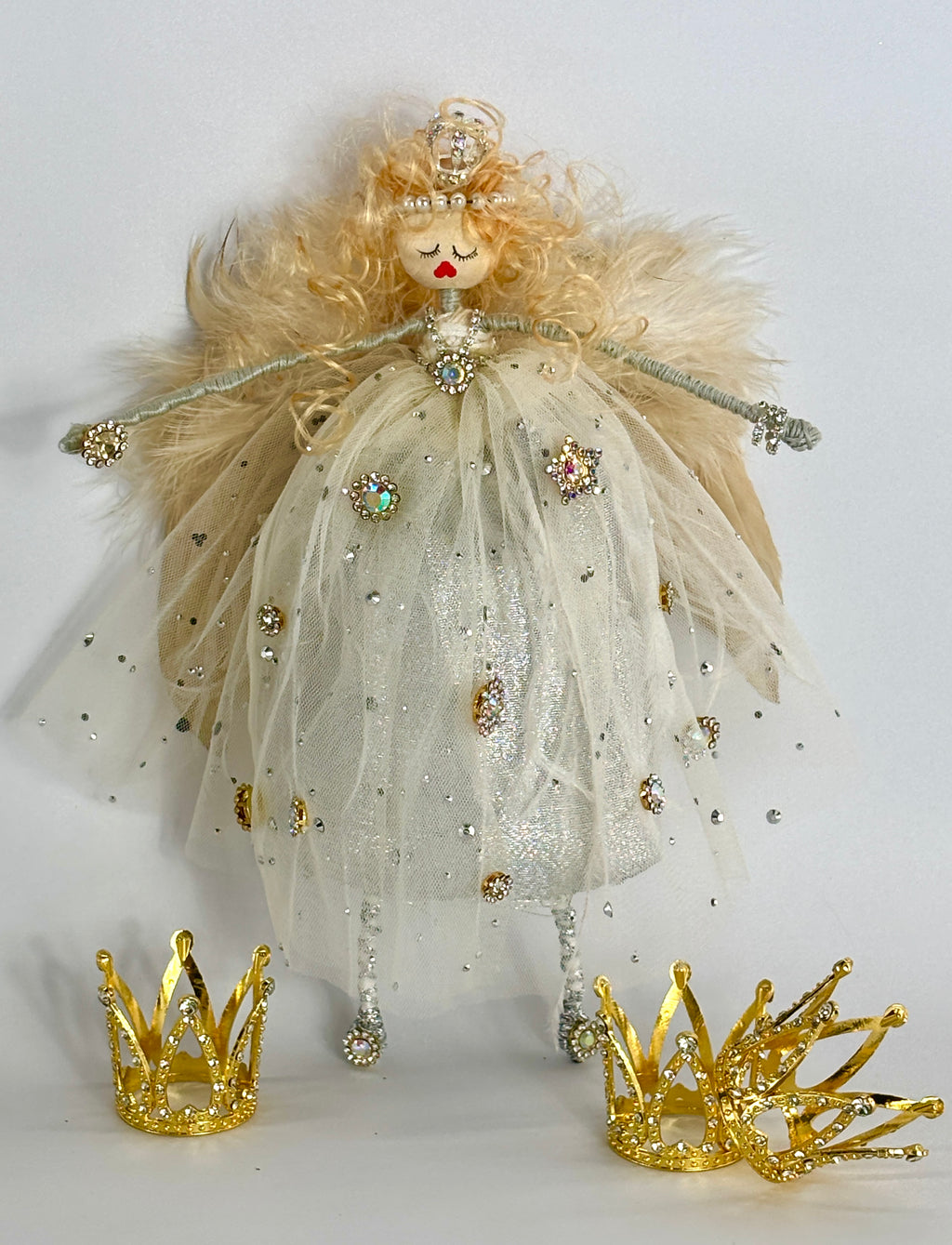 Angel Dolly - This angel is made in loving memory of Dolly Parton (1946 - Aug 25, 2025). A queen of country, a giver of books, and a light for us all. May her kindness and rhinestone courage live on.