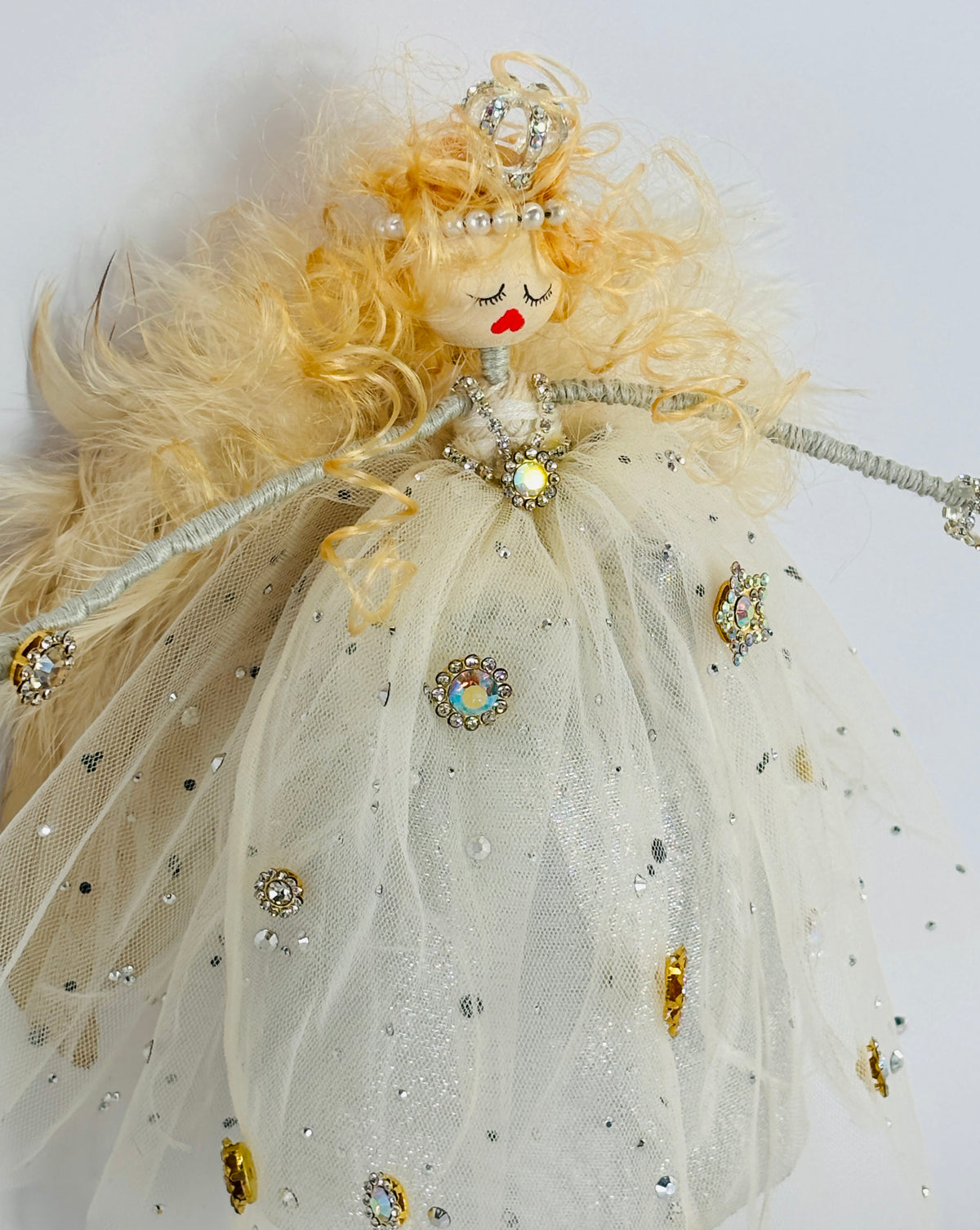 Angel Dolly - This angel is made in loving memory of Dolly Parton (1946 - Aug 25, 2025). A queen of country, a giver of books, and a light for us all. May her kindness and rhinestone courage live on.